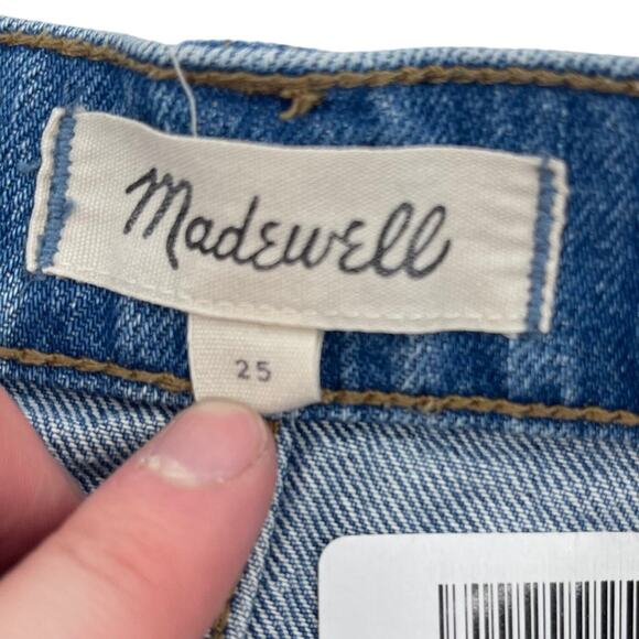 MADEWELL Skirt Women Size 25 A Line Denim Mini Leabdra Wasg Fleffy Hem Comfort - Picture 3 of 3